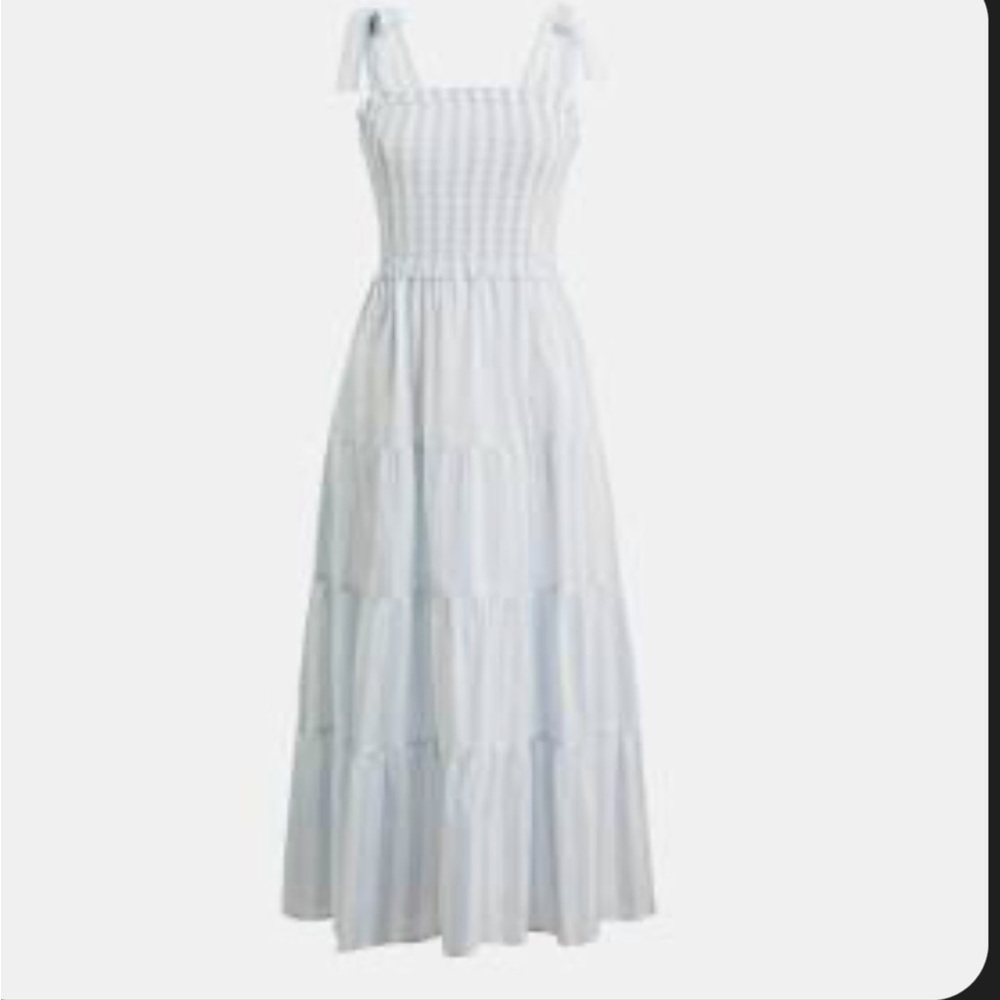 Elegant White Striped Maxi Dress